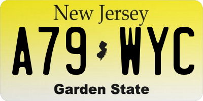 NJ license plate A79WYC
