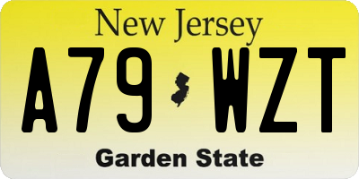 NJ license plate A79WZT