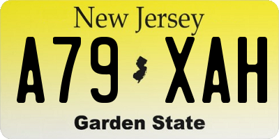NJ license plate A79XAH