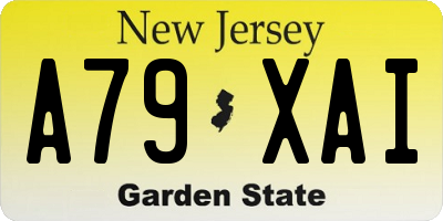 NJ license plate A79XAI