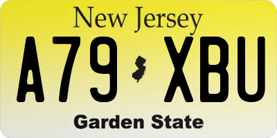 NJ license plate A79XBU