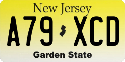 NJ license plate A79XCD