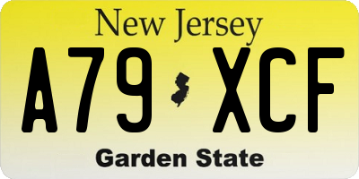 NJ license plate A79XCF