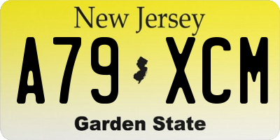 NJ license plate A79XCM
