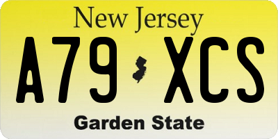 NJ license plate A79XCS