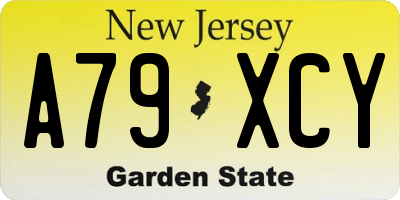 NJ license plate A79XCY