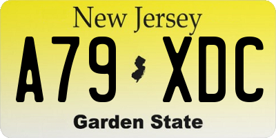 NJ license plate A79XDC