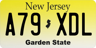 NJ license plate A79XDL