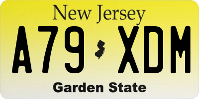 NJ license plate A79XDM