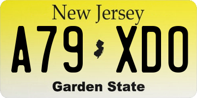 NJ license plate A79XDO