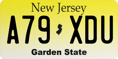 NJ license plate A79XDU