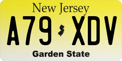 NJ license plate A79XDV