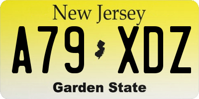 NJ license plate A79XDZ