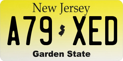 NJ license plate A79XED