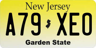 NJ license plate A79XEO
