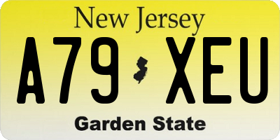 NJ license plate A79XEU