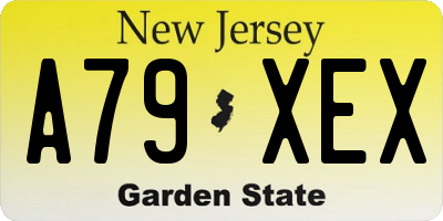 NJ license plate A79XEX
