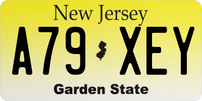 NJ license plate A79XEY