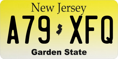 NJ license plate A79XFQ