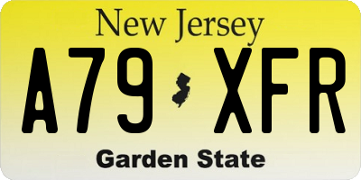 NJ license plate A79XFR