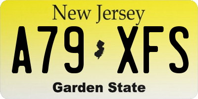NJ license plate A79XFS