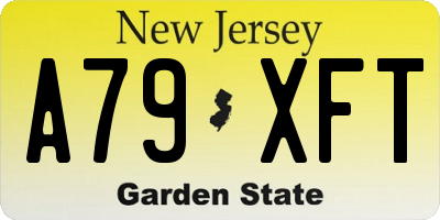 NJ license plate A79XFT