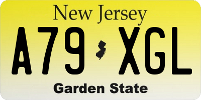 NJ license plate A79XGL