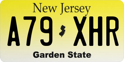 NJ license plate A79XHR