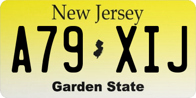 NJ license plate A79XIJ