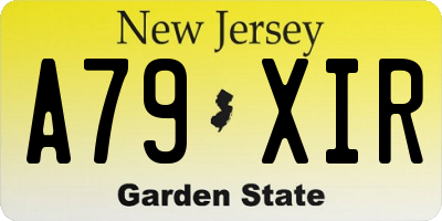 NJ license plate A79XIR