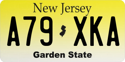 NJ license plate A79XKA