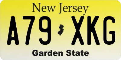NJ license plate A79XKG