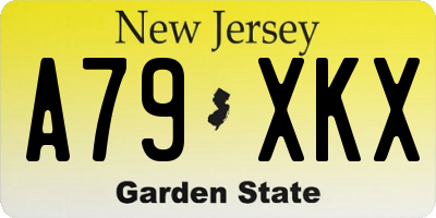 NJ license plate A79XKX