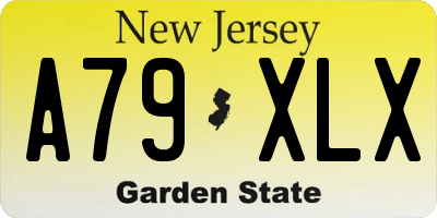 NJ license plate A79XLX