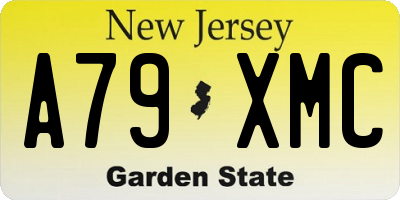 NJ license plate A79XMC