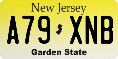 NJ license plate A79XNB