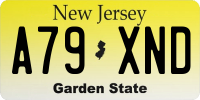 NJ license plate A79XND