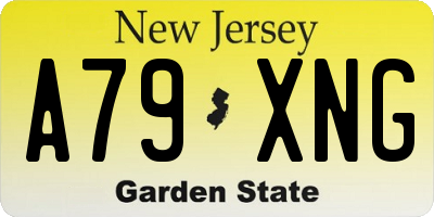 NJ license plate A79XNG