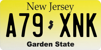NJ license plate A79XNK