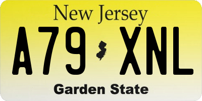 NJ license plate A79XNL