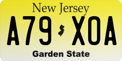 NJ license plate A79XOA