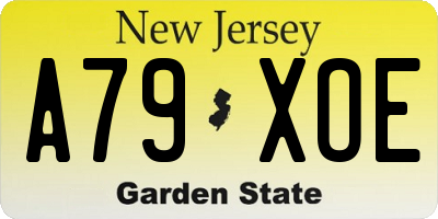 NJ license plate A79XOE