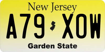 NJ license plate A79XOW