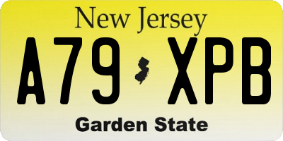 NJ license plate A79XPB
