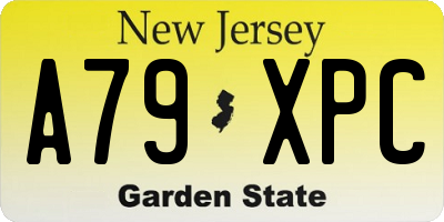 NJ license plate A79XPC