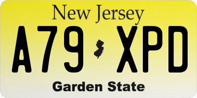 NJ license plate A79XPD