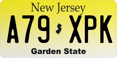 NJ license plate A79XPK