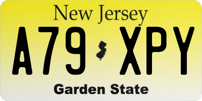 NJ license plate A79XPY