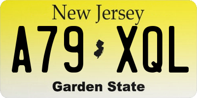 NJ license plate A79XQL
