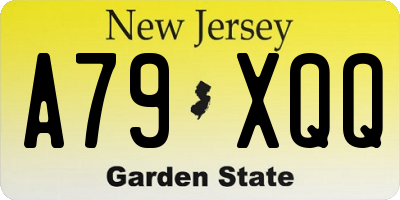 NJ license plate A79XQQ